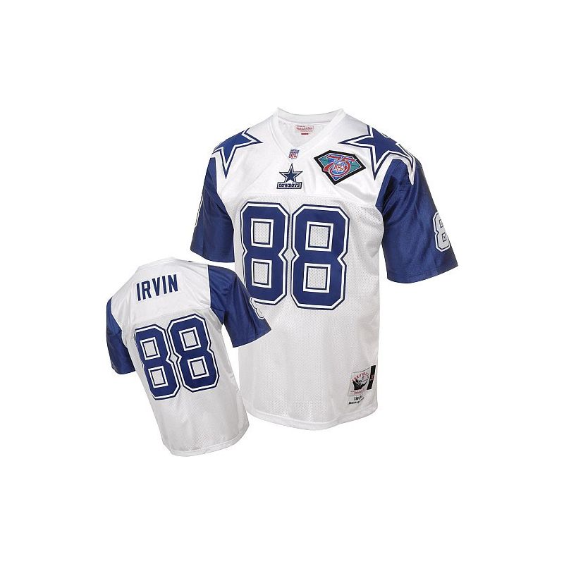 Cheap Michael Irvin Cowboys Jersey #88 White Throwback 75th From China