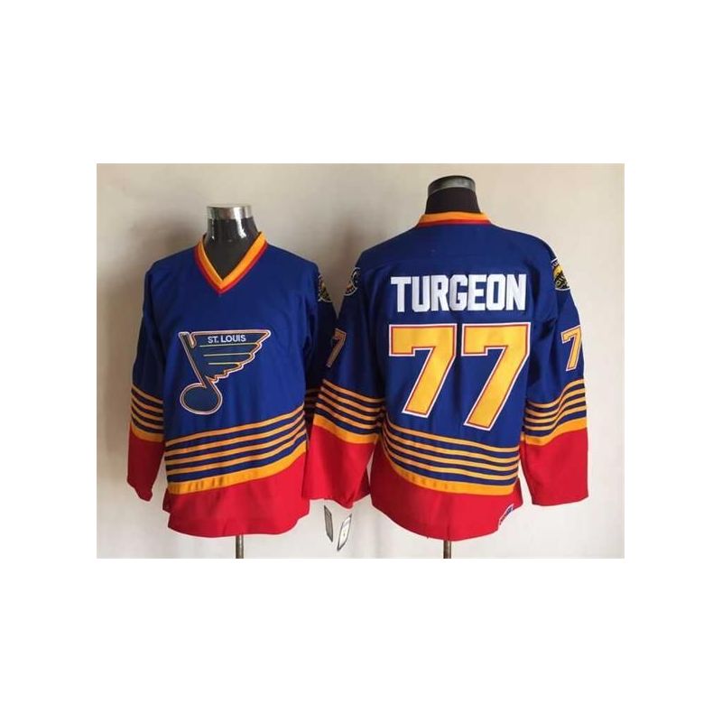 Cheap Pierre Turgeon Blues Jersey From China Throwback #77