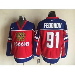 Cheap Sergei Fedorov Olympic Russia Jersey From China Throwback #91