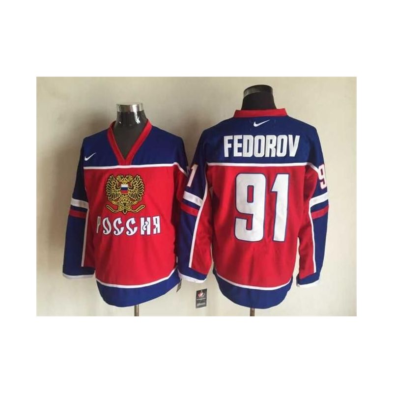 Cheap Sergei Fedorov Olympic Russia Jersey From China Throwback #91