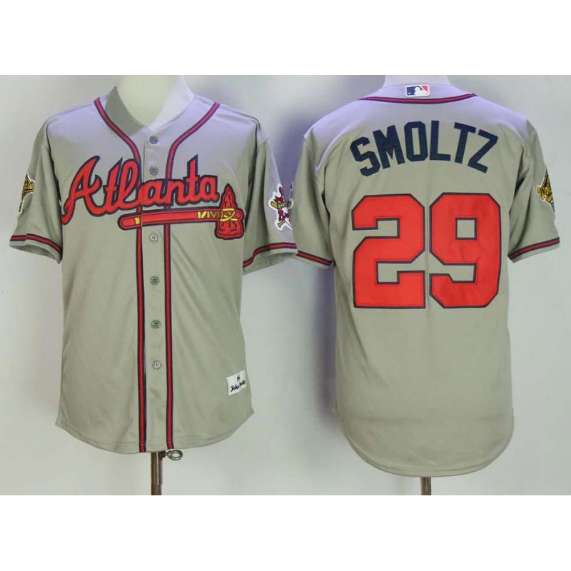 Cheap John Smoltz Braves Jersey From China Grey 1995 throback #29