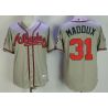 Cheap Greg Maddux Braves Jersey From China Grey 1995 throback #31