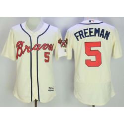 Cheap Freddie Freeman Braves Jersey From China Cream Flex Base #5