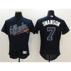 Cheap Dansby Swanson Braves Jersey From China Blue Flex Base #7