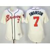 Cheap Dansby Swanson Braves Jersey From China Cream Flex Base #7