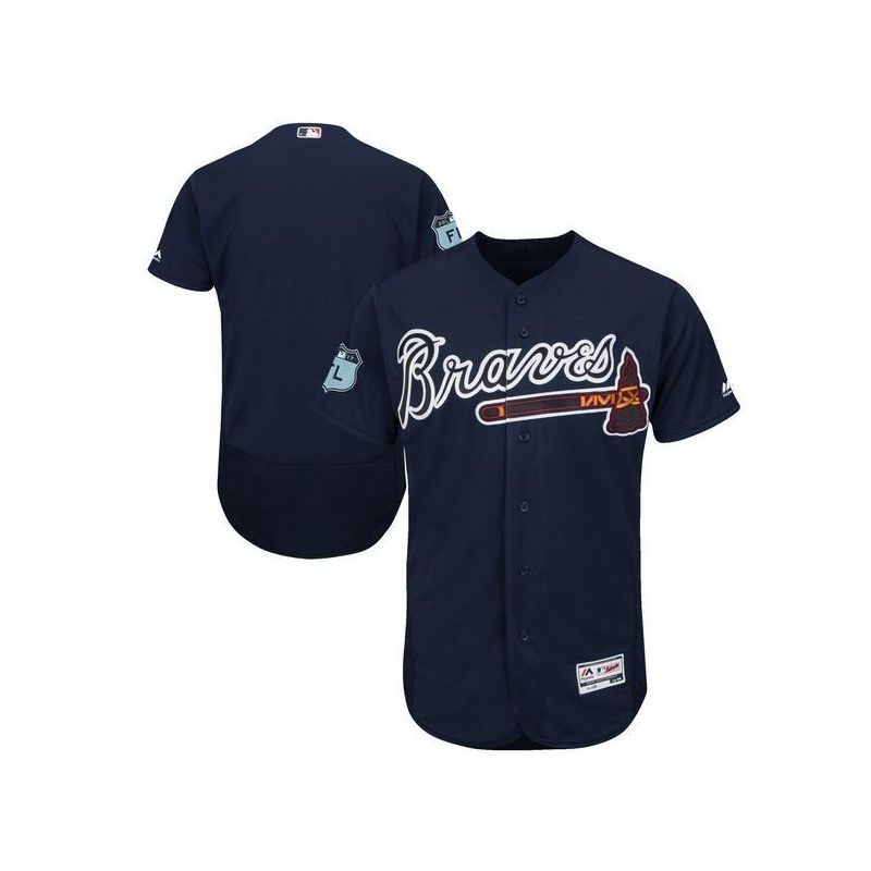 Cheap Atlanta Braves Jersey From China Blank Blue 2017 Spring Training