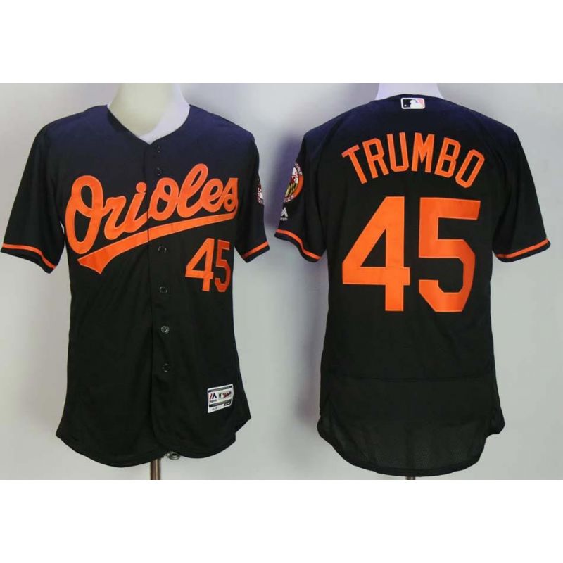 Cheap Mark Trumbo Orioles Jersey From China Black Flex Base #45