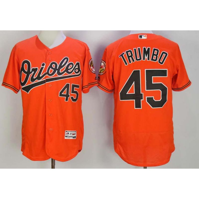 Cheap Mark Trumbo Orioles Jersey From China Orange Flex Base #45