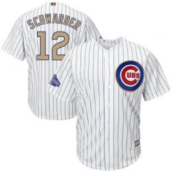 Cheap Kyle Schwarber Cubs Jersey From China White Gold Program for World Series Champions Cool Base #12