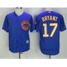 Cheap Kris Bryant Cubs Jersey From China Blue Gold Program for World Series Champions Cool Base #17