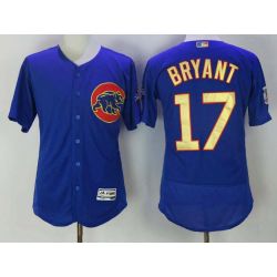 Cheap Kris Bryant Cubs Jersey From China Blue Gold Program for World Series Champions Flex Base #17