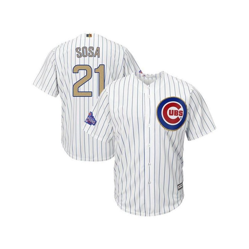 Cheap Sammy Sosa Cubs Jersey From China White Gold Program for World Series Champions Cool Base #21