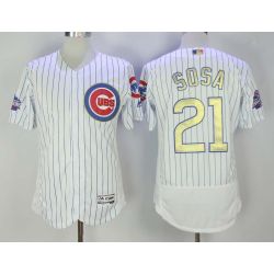 Cheap Sammy Sosa Cubs Jersey From China White Gold Program for World Series Champions Flex Base #21