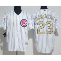 Cheap Ryne Sandberg Cubs Jersey From China White Gold Program for World Series Champions Cool Base #23