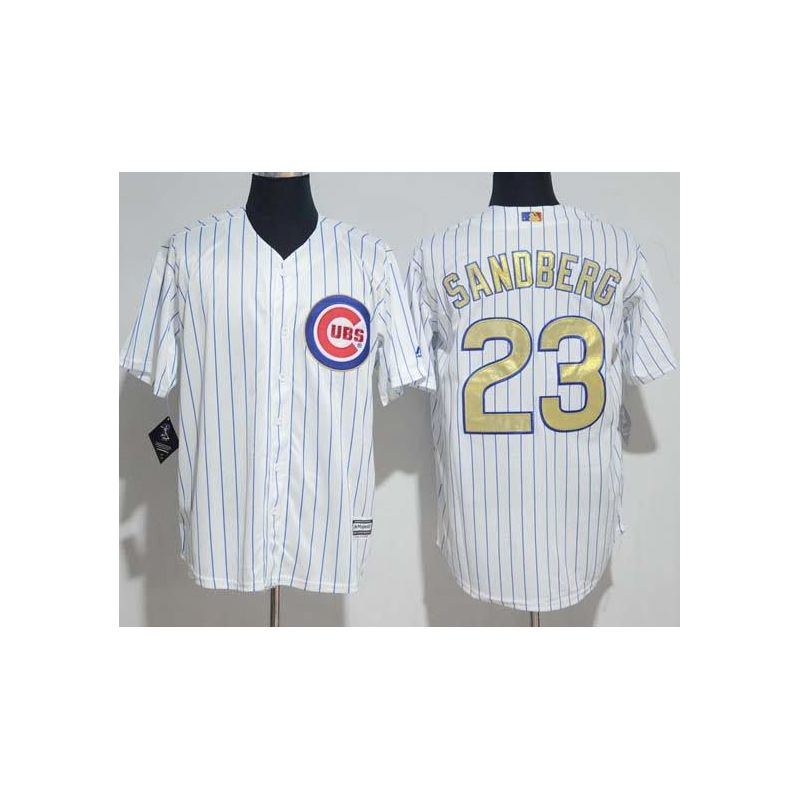 Cheap Ryne Sandberg Cubs Jersey From China White Gold Program for World Series Champions Cool Base #23