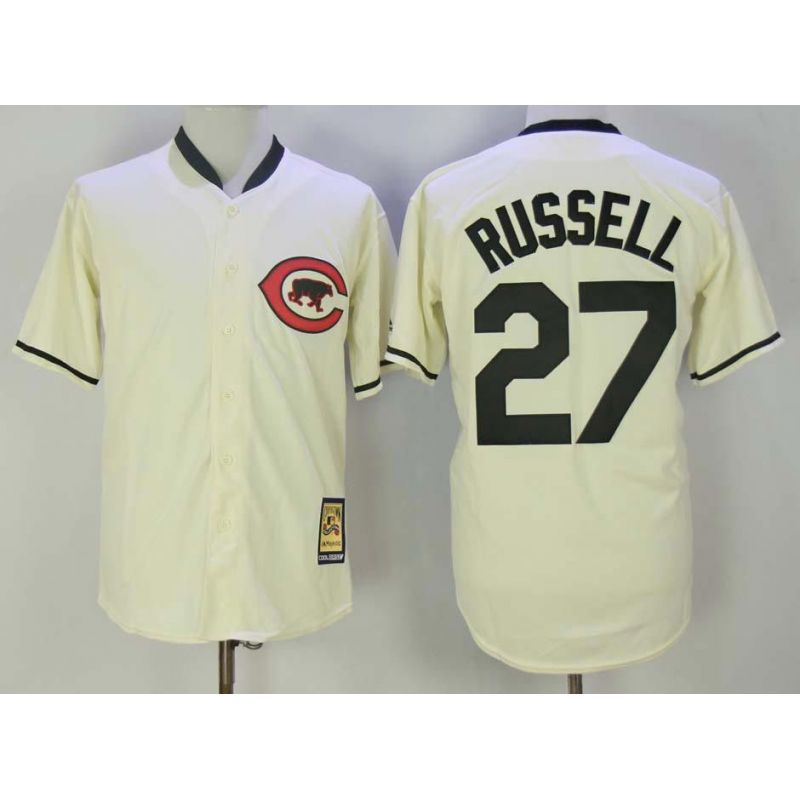 Cheap Addison Russell Cubs Jersey From China Cream throwbak #27