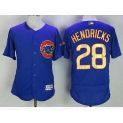 Cheap Kyle Hendricks Cubs Jersey From China Blue Gold Program for World Series Champions Flex Base #28