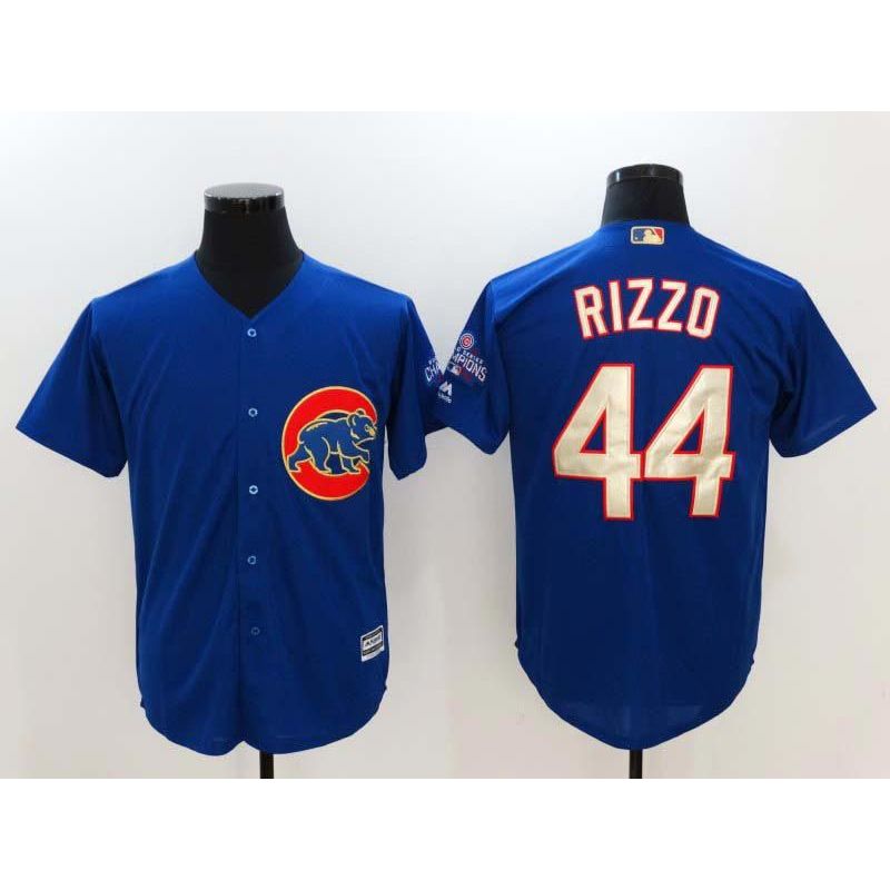 Cheap Anthony Rizzo Cubs Jersey From China Blue Gold Program for World Series Champions Cool Base #44