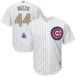 Cheap Anthony Rizzo Cubs Jersey From China White Gold Program for World Series Champions Cool Base #44