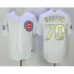 Cheap Joe Maddon Cubs Jersey From China White Gold Program for World Series Champions Cool Base #70