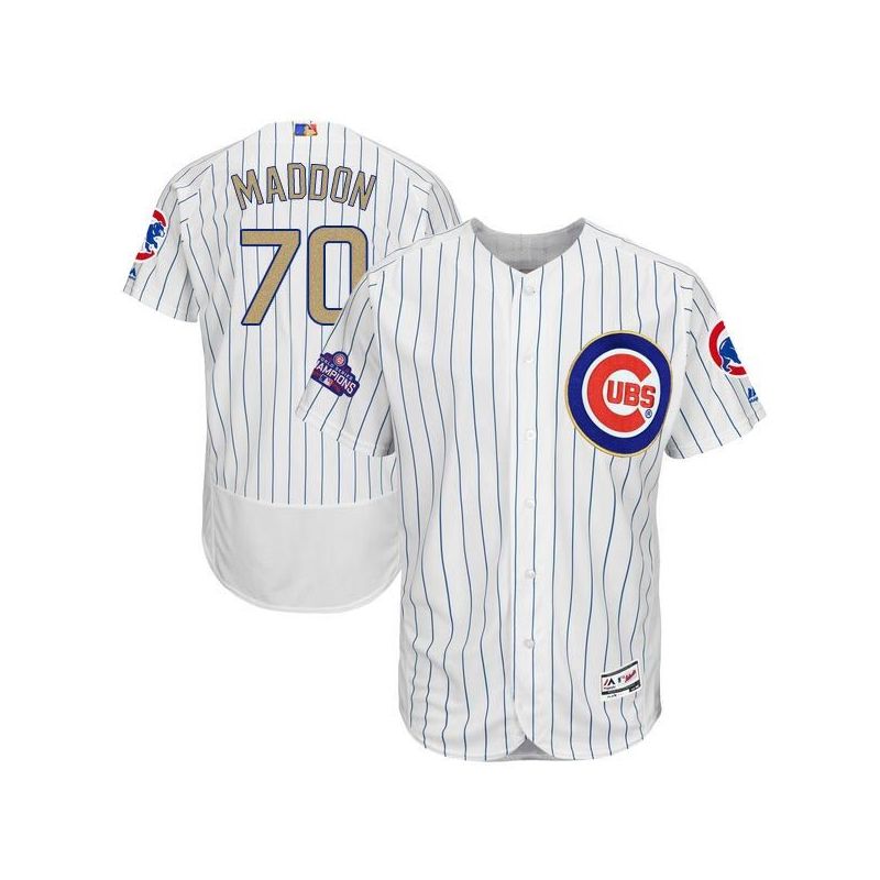 Cheap Joe Maddon Cubs Jersey From China White Gold Program for World Series Champions Flex Base #70