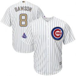 Cheap Andre Dawson Cubs Jersey From China White Gold Program for World Series Champions Cool Base #8