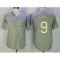 Cheap Javier Baez Cubs Jersey From China Grey Gold Program for World Series Champions Cool Base #9