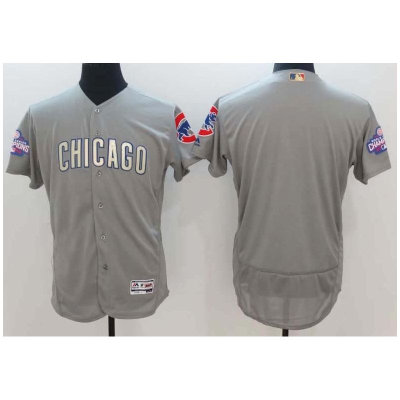 Cheap Chicago Cubs Jersey From China Blank Grey Gold Program for World Series Champions Flex Base