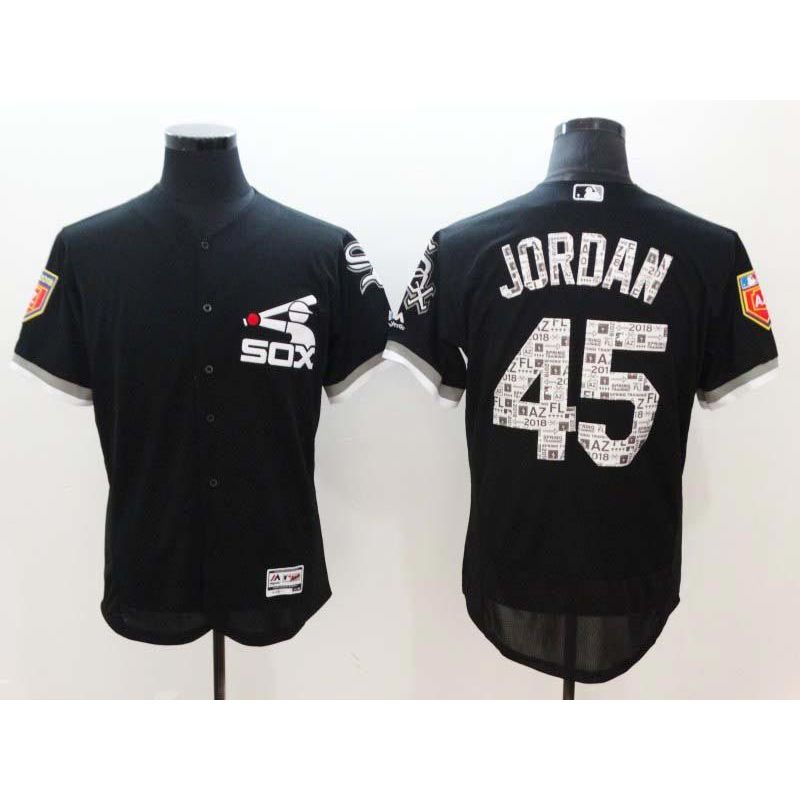 Cheap Michael Jordan White Sox Jersey From China Black Flex Base 2018 Spring Training #45