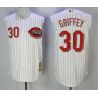 Cheap Ken Griffey Reds Jersey From China White throwback no sleeves #30