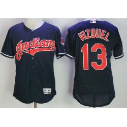 Cheap Omar Vizquel Indians Jersey From China Blue Flex Base #13