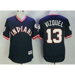 Cheap Omar Vizquel Indians Jersey From China Blue turn back the clock #13