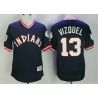 Cheap Omar Vizquel Indians Jersey From China Blue turn back the clock #13