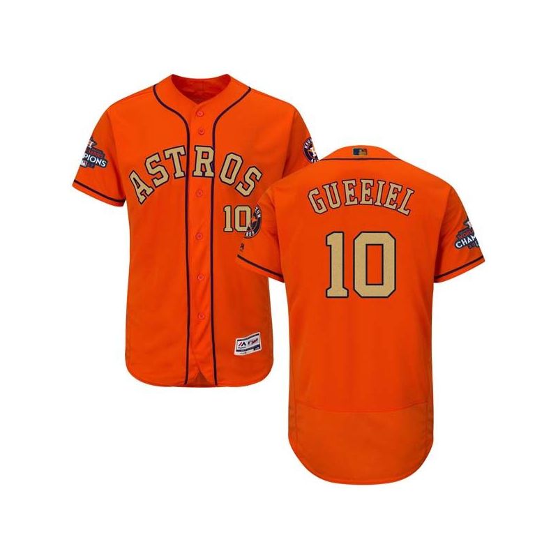 Cheap Yuli Gurriel Astros Jersey From China Orange Gold Program for World Series Champions Flex Base #10