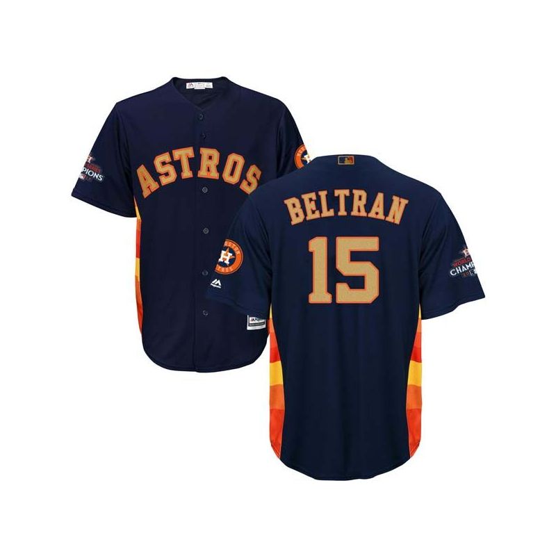 Cheap Carlos Beltran Astros Jersey From China Blue Gold Program for World Series Champions Cool Base #15 Cheap Carlos Beltran Astros Jersey From China Blue Gold Program for World Series Champions Cool Base #15