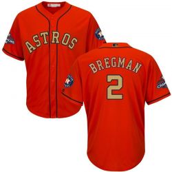 Cheap Alex Bregman Astros Jersey From China Orange Gold Program for World Series Champions Cool Base #2