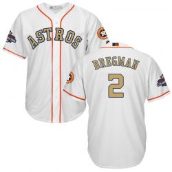 Cheap Alex Bregman Astros Jersey From China White Gold Program for World Series Champions Cool Base #2
