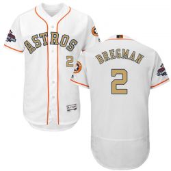 Cheap Alex Bregman Astros Jersey From China White Gold Program for World Series Champions Flex Base #2