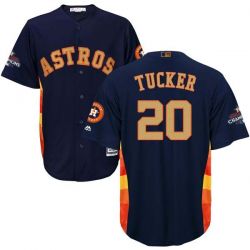 Cheap Preston Tucker Astros Jersey From China Blue Gold Program for World Series Champions Cool Base #20
