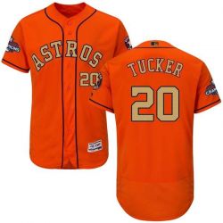 Cheap Preston Tucker Astros Jersey From China Orange Gold Program for World Series Champions Flex Base #20