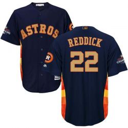 Cheap Josh Reddick Astros Jersey From China Blue Gold Program for World Series Champions Cool Base #22