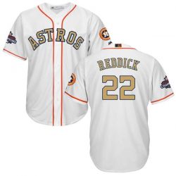 Cheap Josh Reddick Astros Jersey From China White Gold Program for World Series Champions Cool Base #22