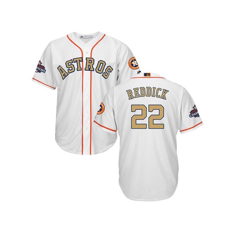 Cheap Josh Reddick Astros Jersey From China White Gold Program for World Series Champions Cool Base #22 Cheap Josh Reddick Astros Jersey From China White Gold Program for World Series Champions Cool Base #22
