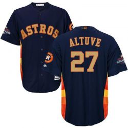 Cheap Jose Altuve Astros Jersey From China Blue Gold Program for World Series Champions Cool Base #27