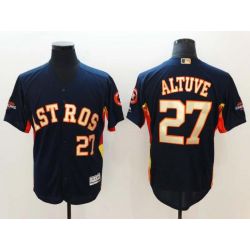 Cheap Jose Altuve Astros Jersey From China Blue Gold Program for World Series Champions Flex Base #27
