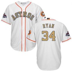 Cheap Nolan Ryan Astros Jersey From China White Gold Program for World Series Champions Cool Base #34