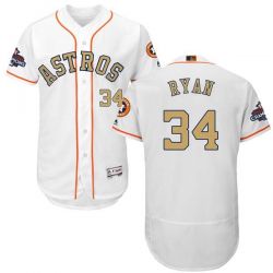Cheap Nolan Ryan Astros Jersey From China White Gold Program for World Series Champions Flex Base #34