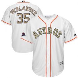 Cheap Justin Verlander Astros Jersey From China White Gold Program for World Series Champions Cool Base #35