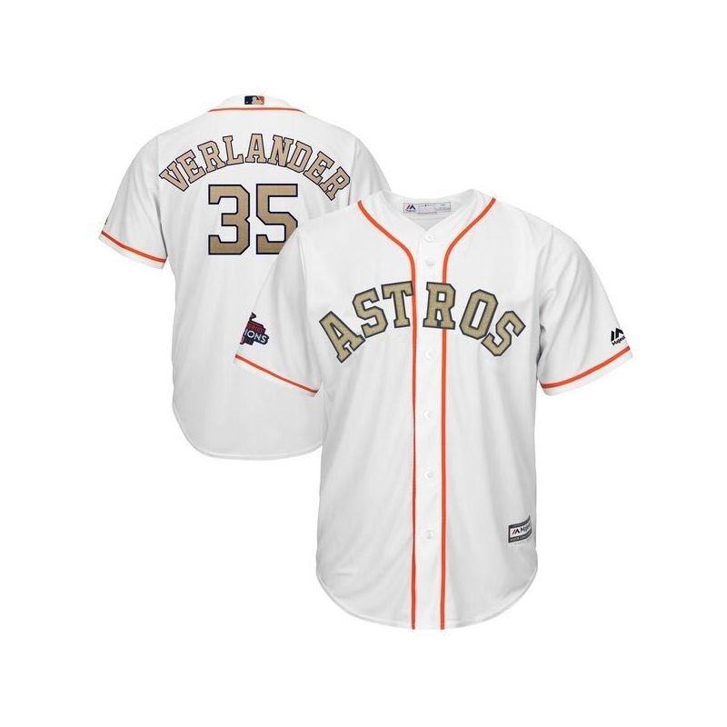 Cheap Justin Verlander Astros Jersey From China White Gold Program for World Series Champions Cool Base #35 Cheap Justin Verlander Astros Jersey From China White Gold Program for World Series Champions Cool Base #35
