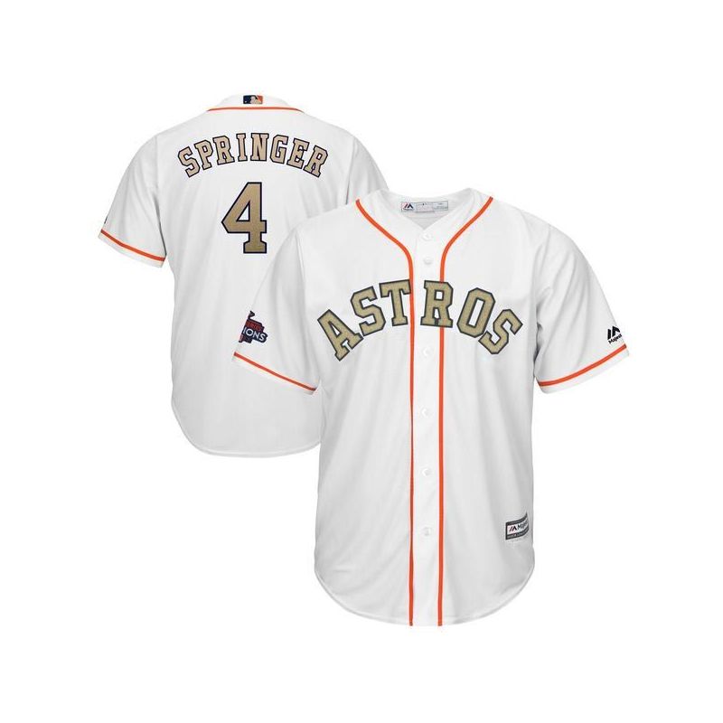Cheap George Springer Astros Jersey From China White Gold Program for World Series Champions Cool Base #4 Cheap George Springer Astros Jersey From China White Gold Program for World Series Champions Cool Base #4